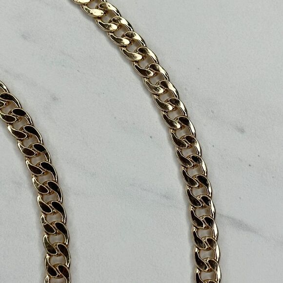 Gold Tone Flat Chain Link Purse Handbag Replacement Strap 47" ✨ - Picture 3 of 12